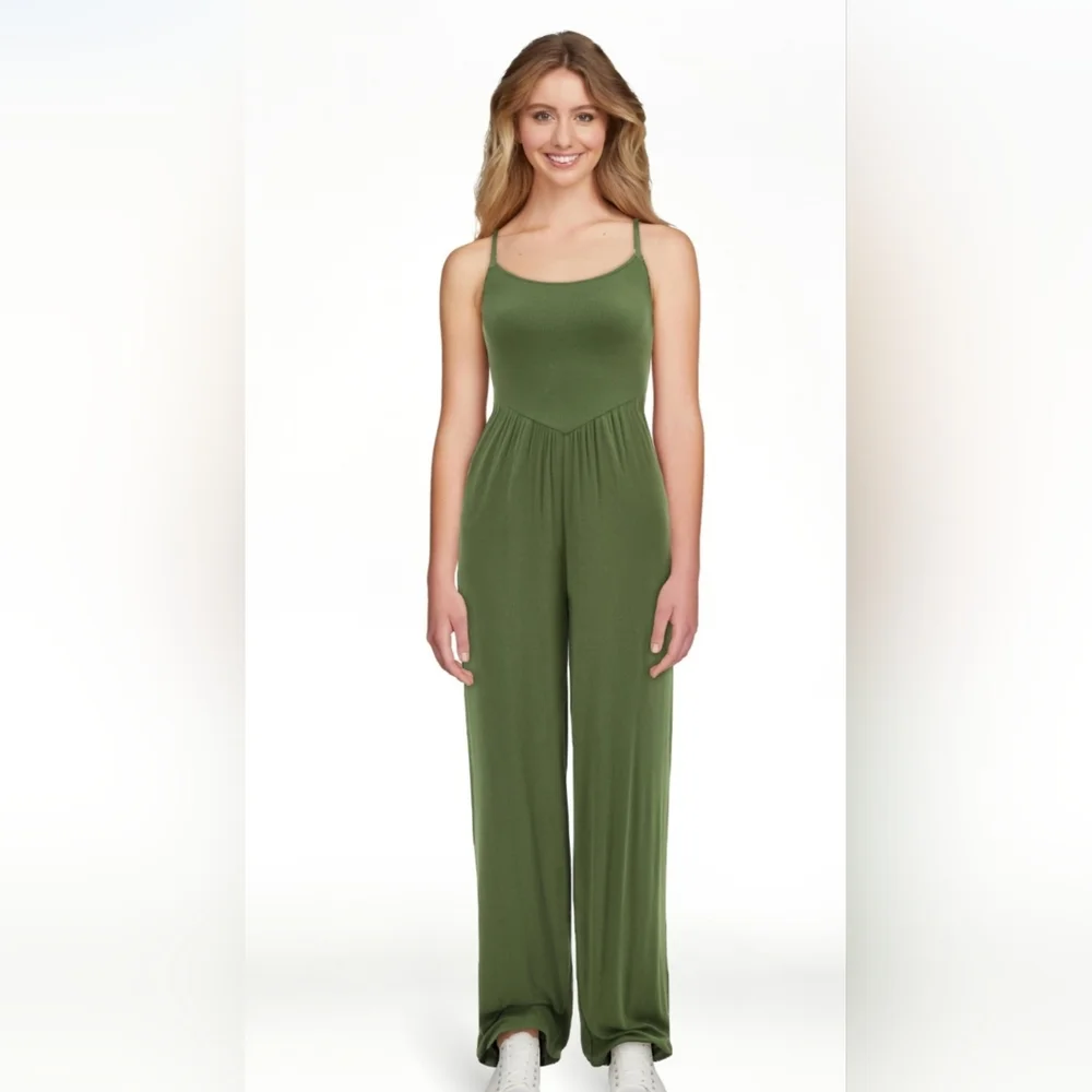NWT No Boundaries Olive Green Tank Jumpsuit Size XL - Picture 2 of 5